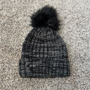 Cozy Black Knit Pom-Pom Beanie